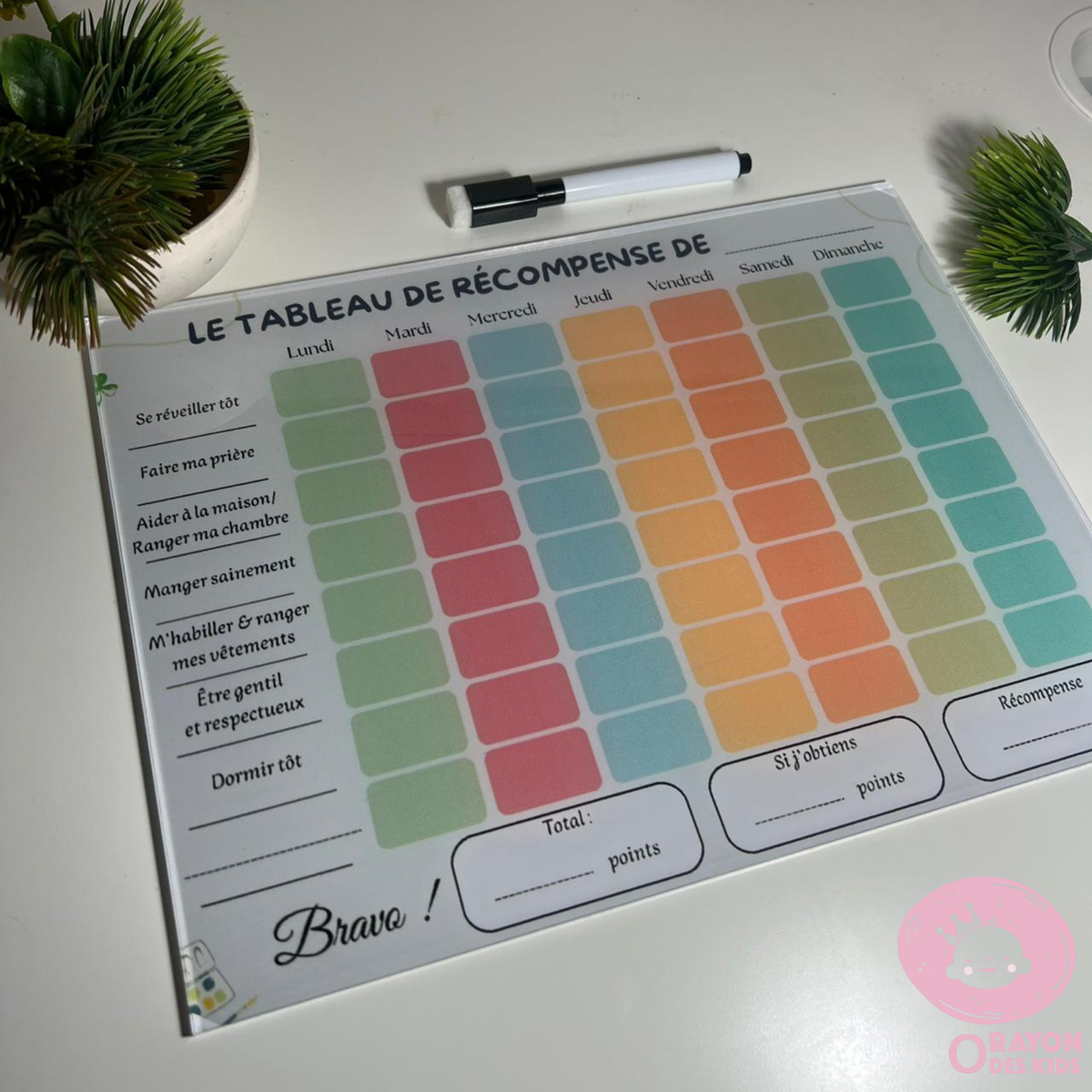 Tableau de Récompense pour Enfant