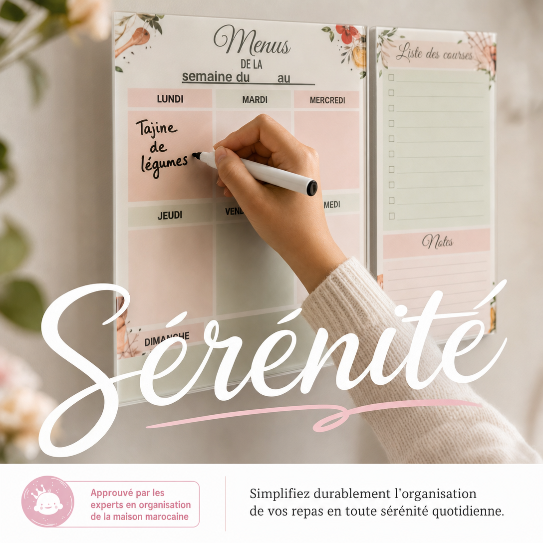 Duo Planner de Cuisine en Plexiglass – Menus & Courses
