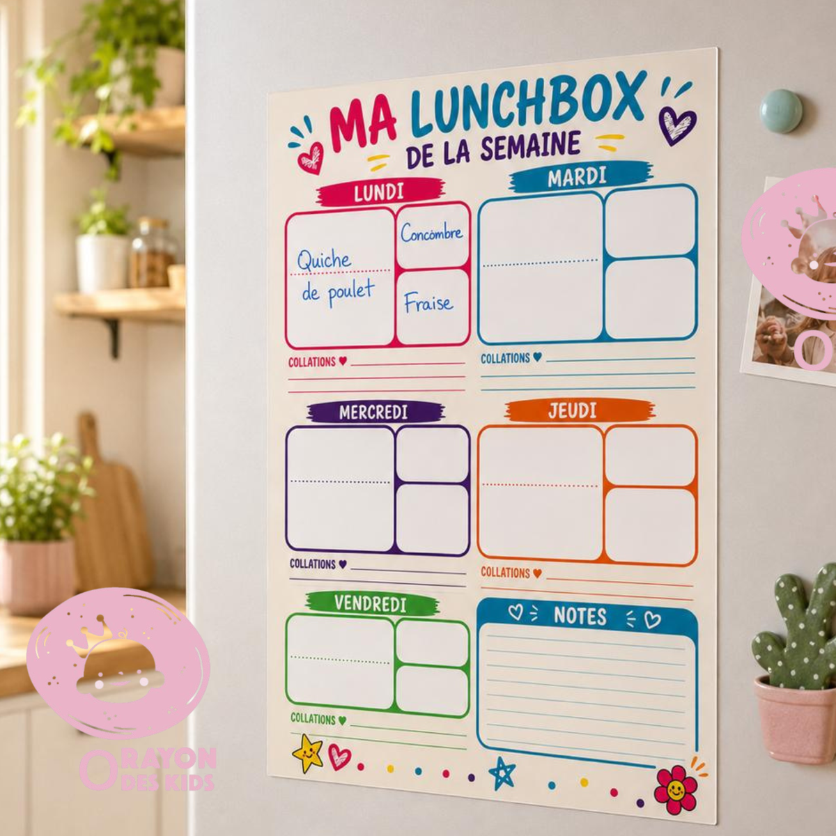 Ma Lunchbox de la Semaine — Planner magnétique pour réfrigérateur