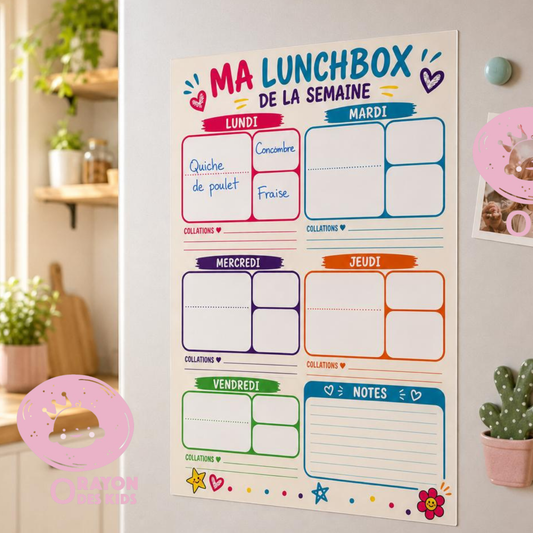 Ma Lunchbox de la Semaine — Planner magnétique pour réfrigérateur