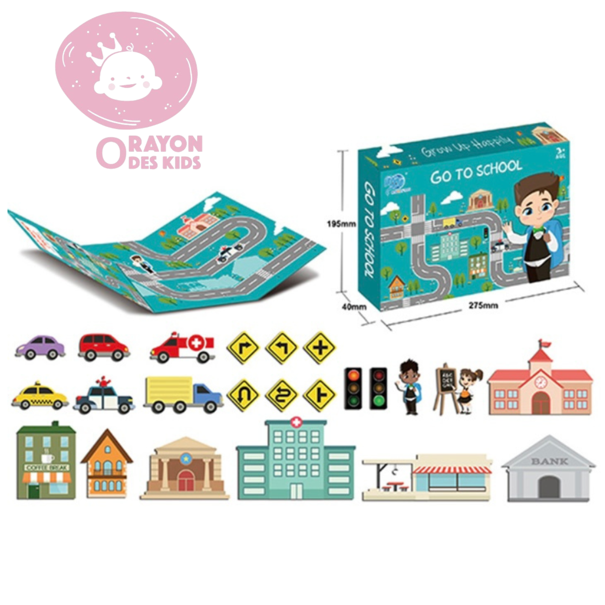Go To School – Circuit Ville & Apprentissage - Jeu Éducatif Magnétique