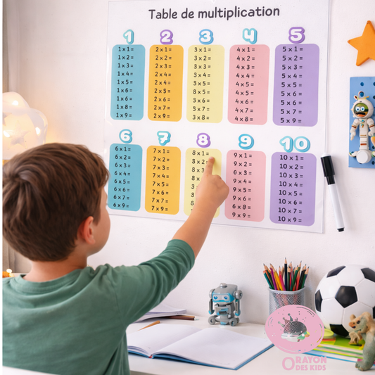 Tableau de Multiplication Effaçable en Plexiglass